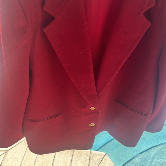 Appleseeds Red 100% Wool Blazer Coat Jacket Gold Buttons 22W EUC VTG Y2K Classic - Picture 14 of 17